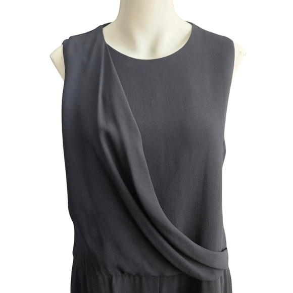 Theory Daimine Register Jumpsuit Women Size 10 Black Sleeveless - Picture 2 of 12